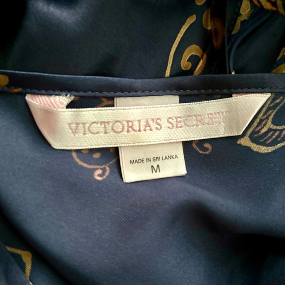 Victoria’s Secret Navy Floral Y2K Lingerie Slip Dress Babydoll Negligee - Picture 6 of 6